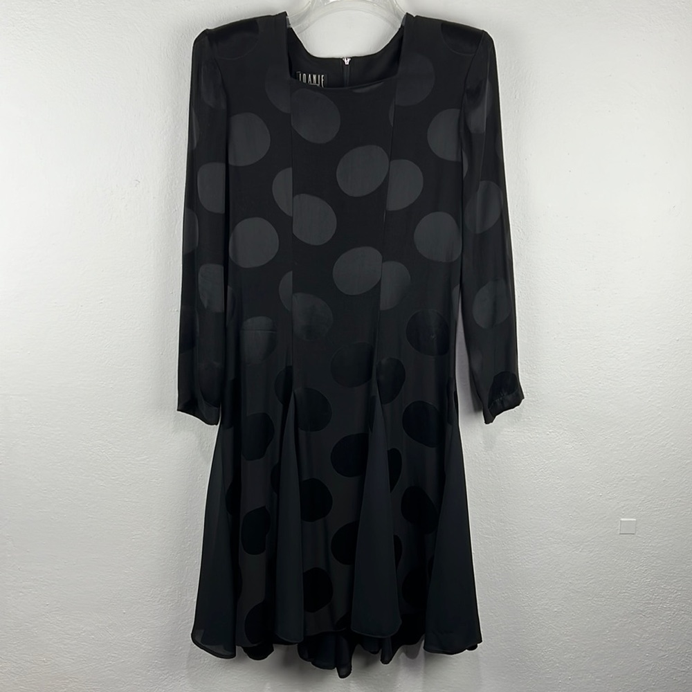 Joanie Char Vintage Women’s Black Polka Dot Dress